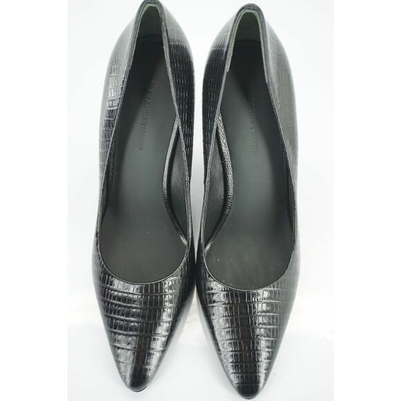 Alexander Wang black Lizzard Ine Wedge Heel Pointy Toe Pumps Size 36 New $595 - Picture 9 of 10